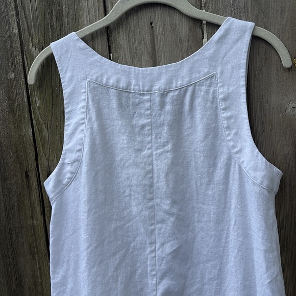 DKNY Summer White Linen Maxi Dress V Neck Women’s Size XS Small - Picture 7 of 8